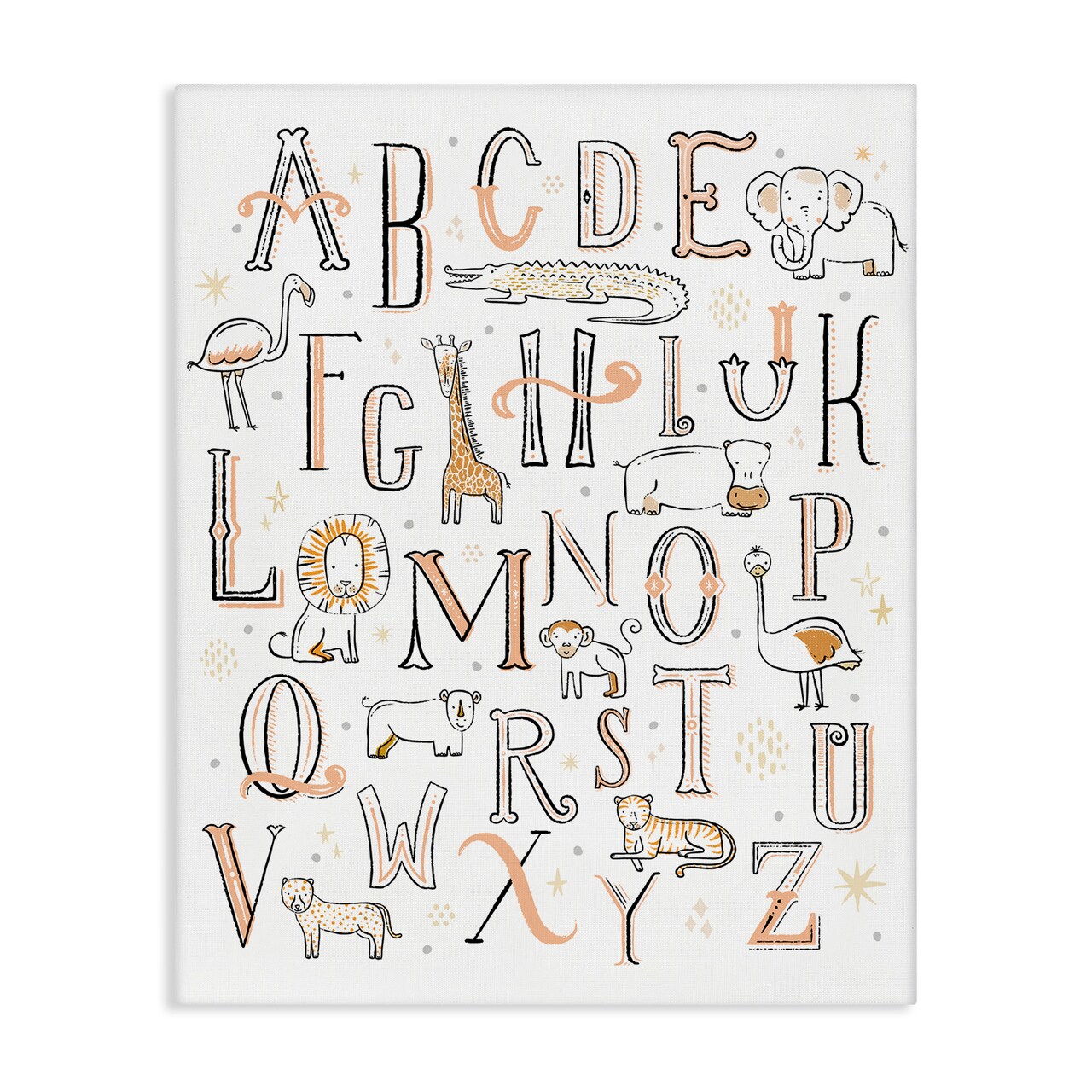 Stupell Industries Nursery Animal Alphabet Chart Canvas Wall Art